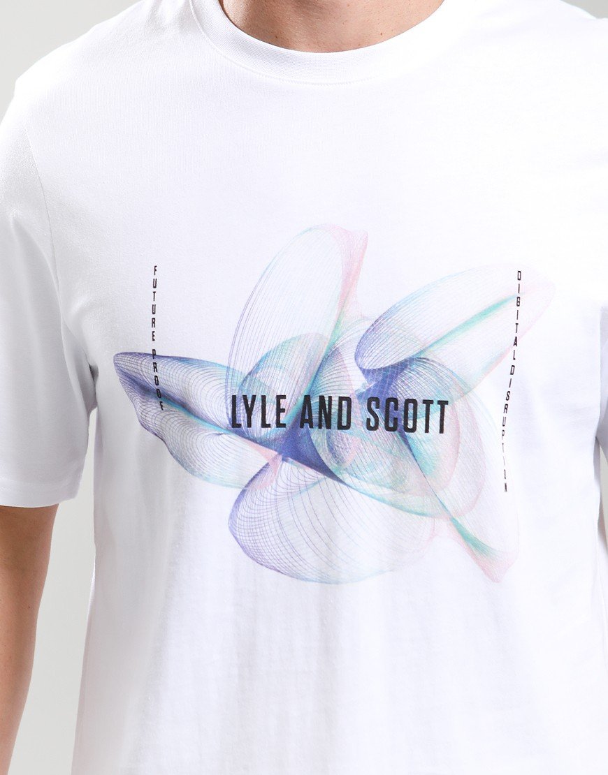 Lyle & Scott 3D Line Graphic T-Shirt White/Now Blue