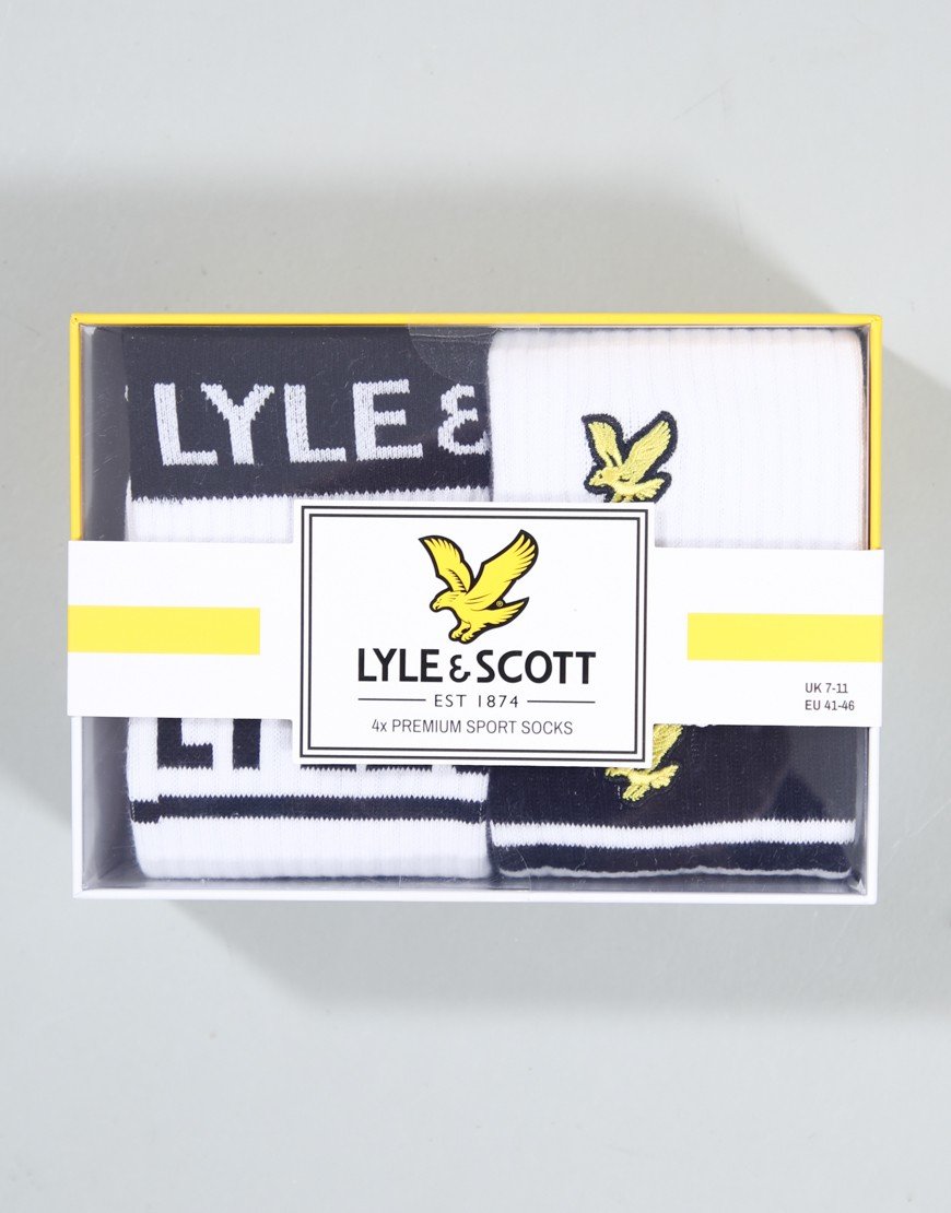 Lyle & Scott Ackley 4 Pack Socks Bright White