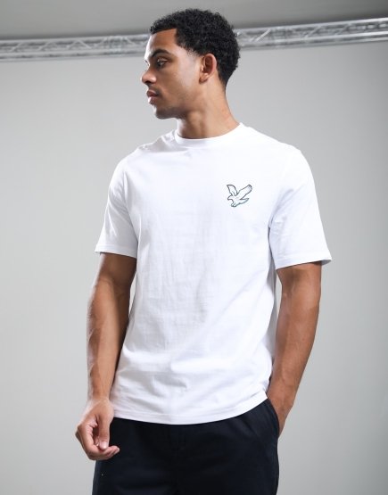 Lyle & Scott Chrome Eagle Graphic T-Shirt White/Lagoon