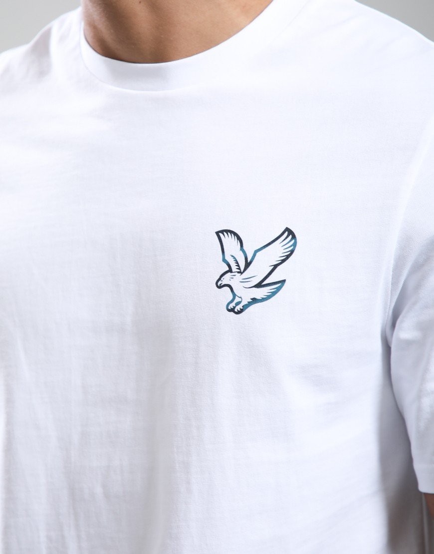 Lyle & Scott Chrome Eagle Graphic T-Shirt White/Lagoon