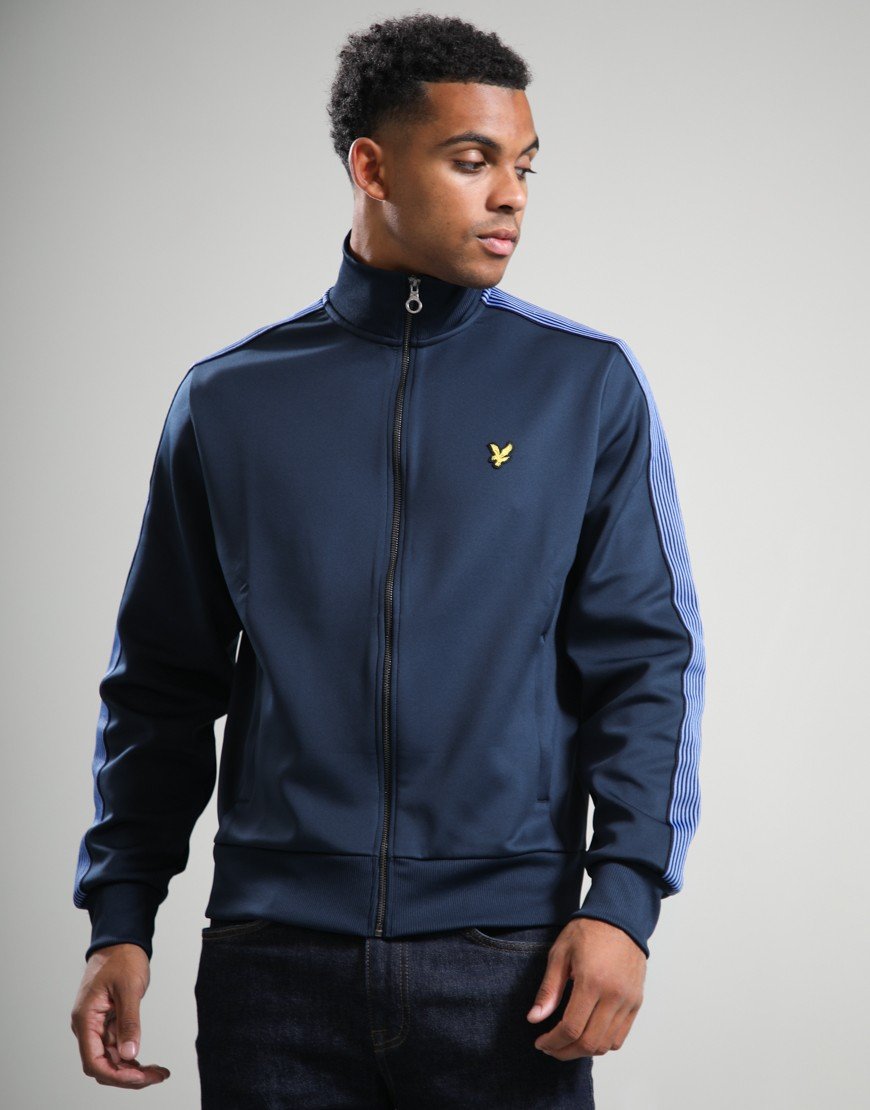 Lyle & Scott Contrast Tape Track Top Dark Navy