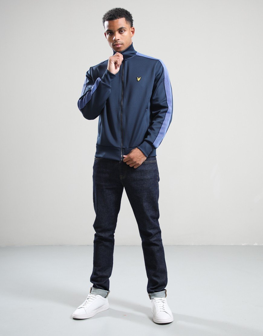 Lyle & Scott Contrast Tape Track Top Dark Navy