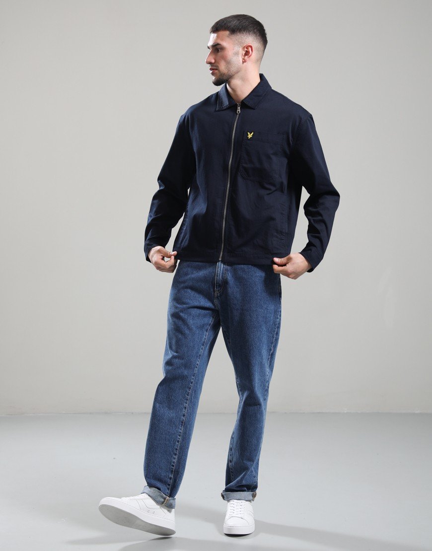 Lyle & Scott Enzyme Wash Zip Overshirt Dark Navy