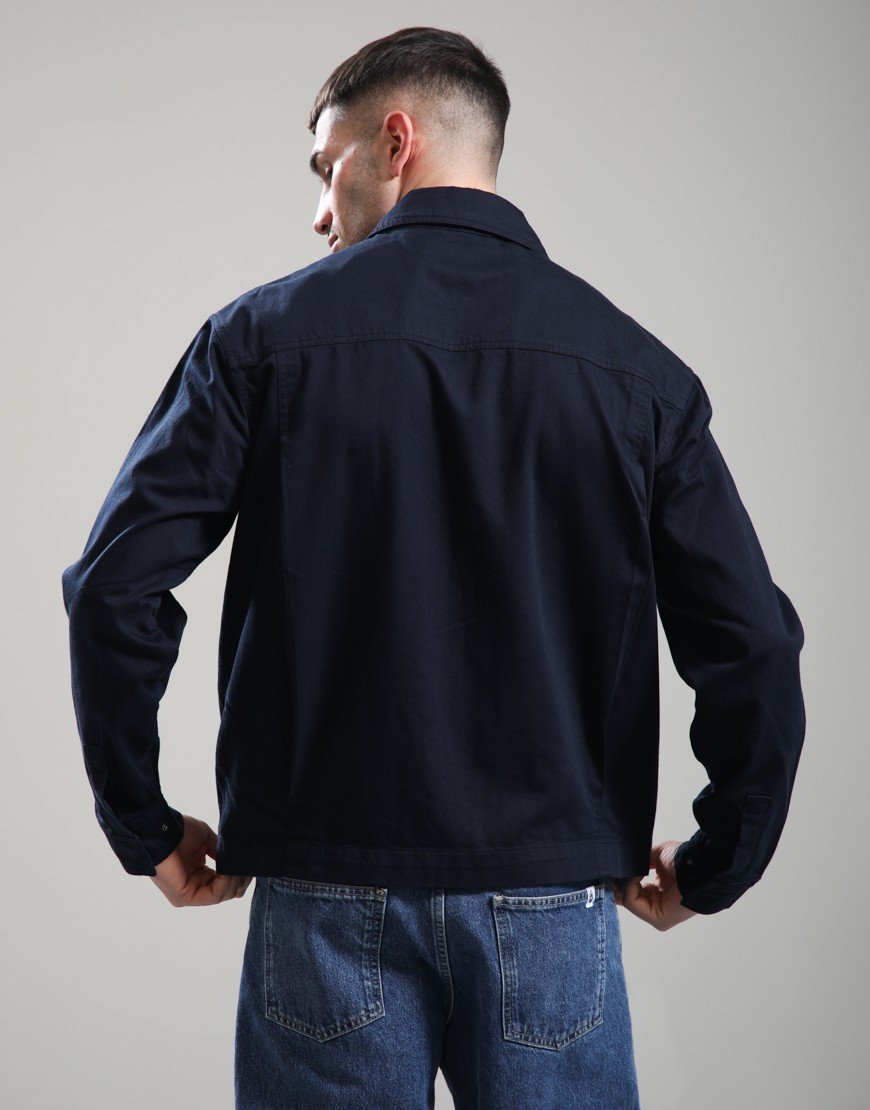 Lyle & Scott Enzyme Wash Zip Overshirt Dark Navy