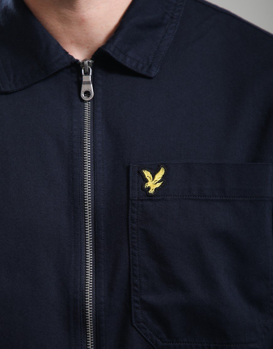 Lyle & Scott Enzyme Wash Zip Overshirt Dark Navy