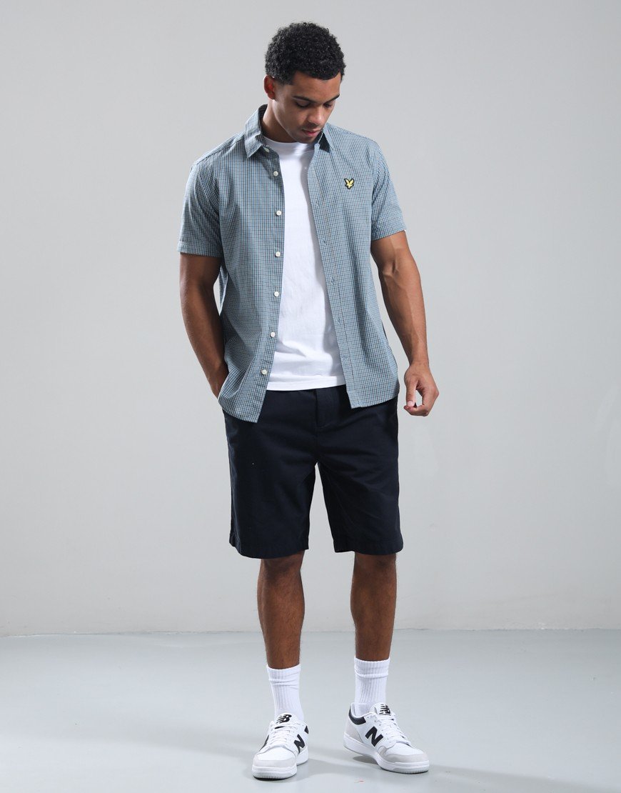Lyle & Scott Fine Check Short Sleeve Shirt Denim Jeans
