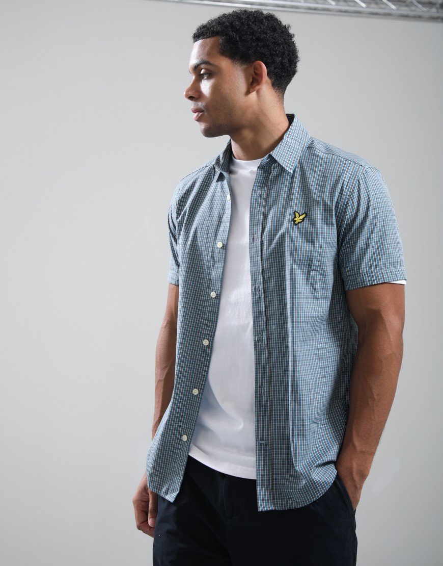 Lyle & Scott Fine Check Short Sleeve Shirt Denim Jeans