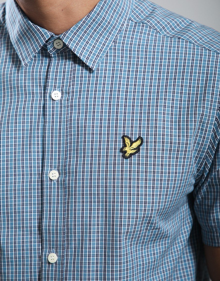 Lyle & Scott Fine Check Short Sleeve Shirt Denim Jeans