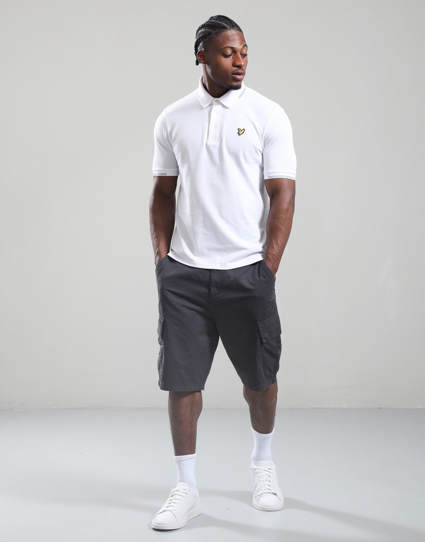 Lyle & Scott Fine Tipped Polo Shirt White/Everglade