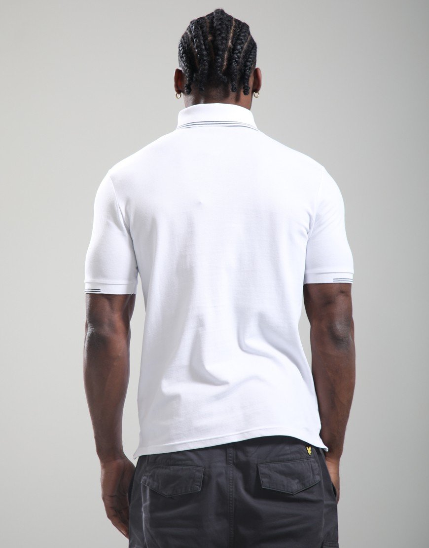 Lyle & Scott Fine Tipped Polo Shirt White/Everglade