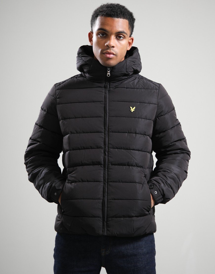Lyle & Scott Hooded Quilted Jacket Jet Black