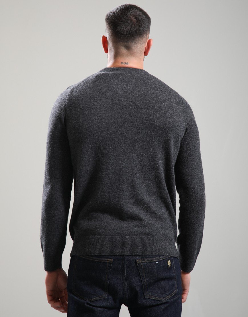 Lyle & Scott Lambswool Crew Knit Charcoal Marl