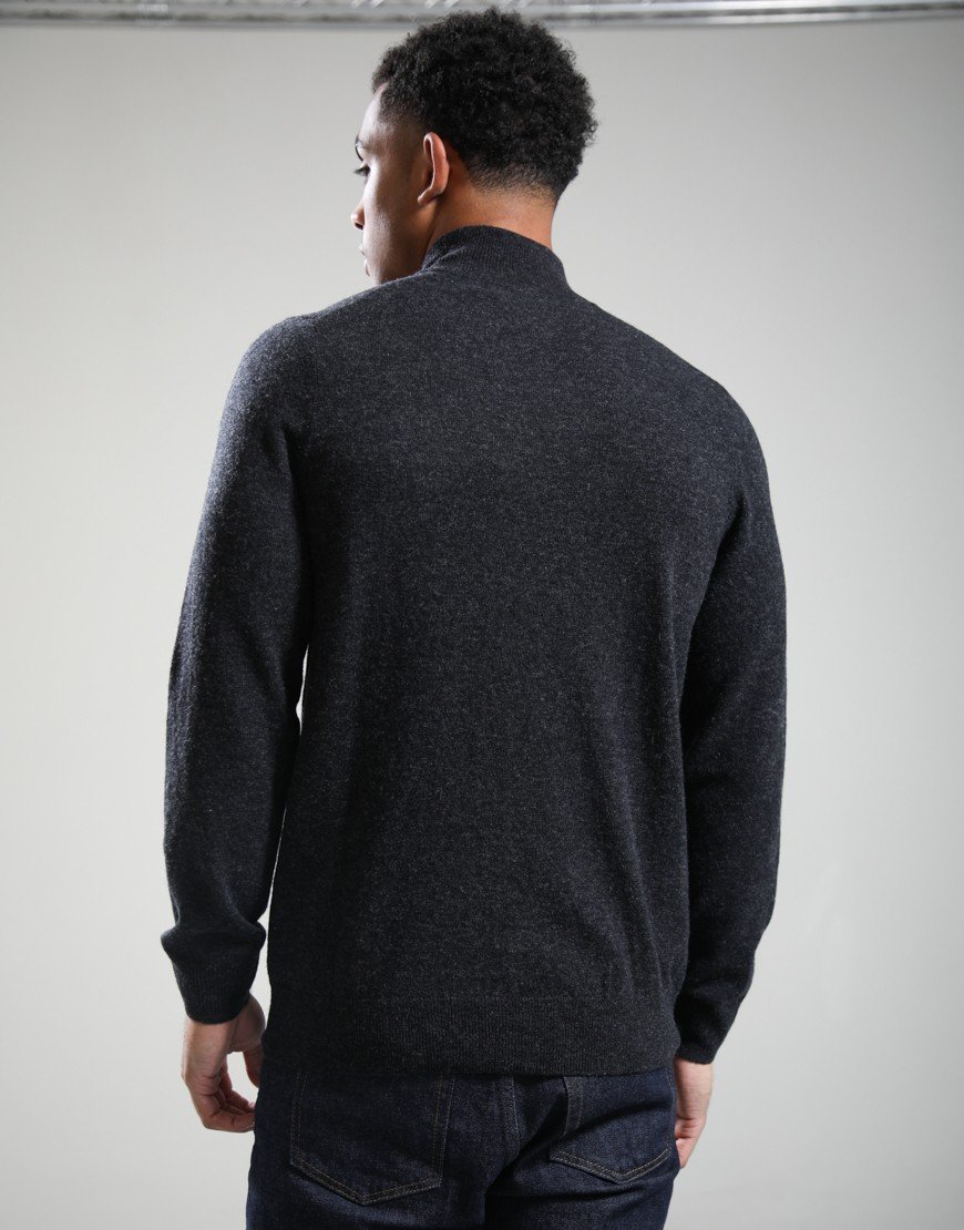 Lyle & Scott Lambswool Quarter Zip Knit Jet Black Marl