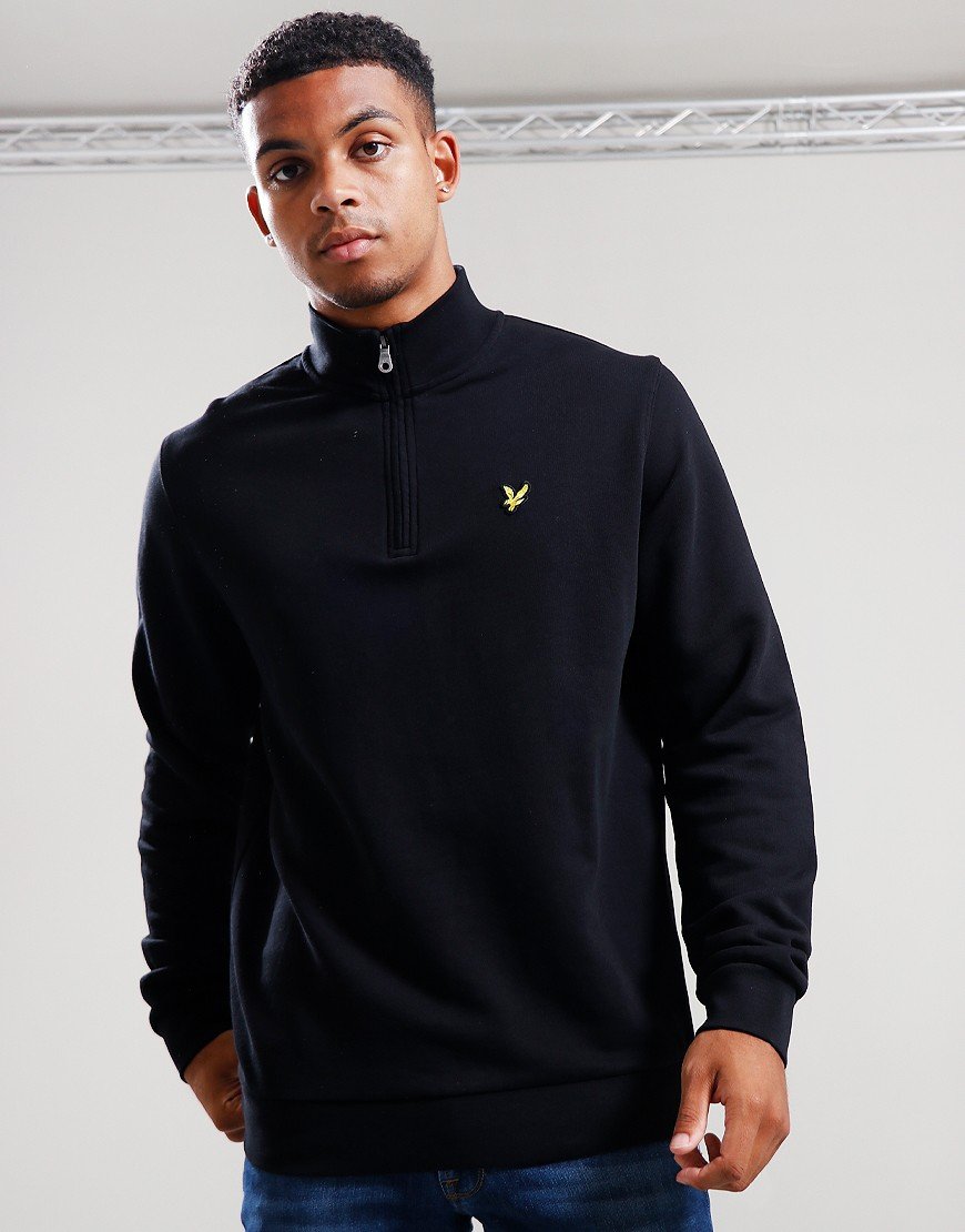 Lyle & Scott Loopback Quarter Zip Sweat Jet Black