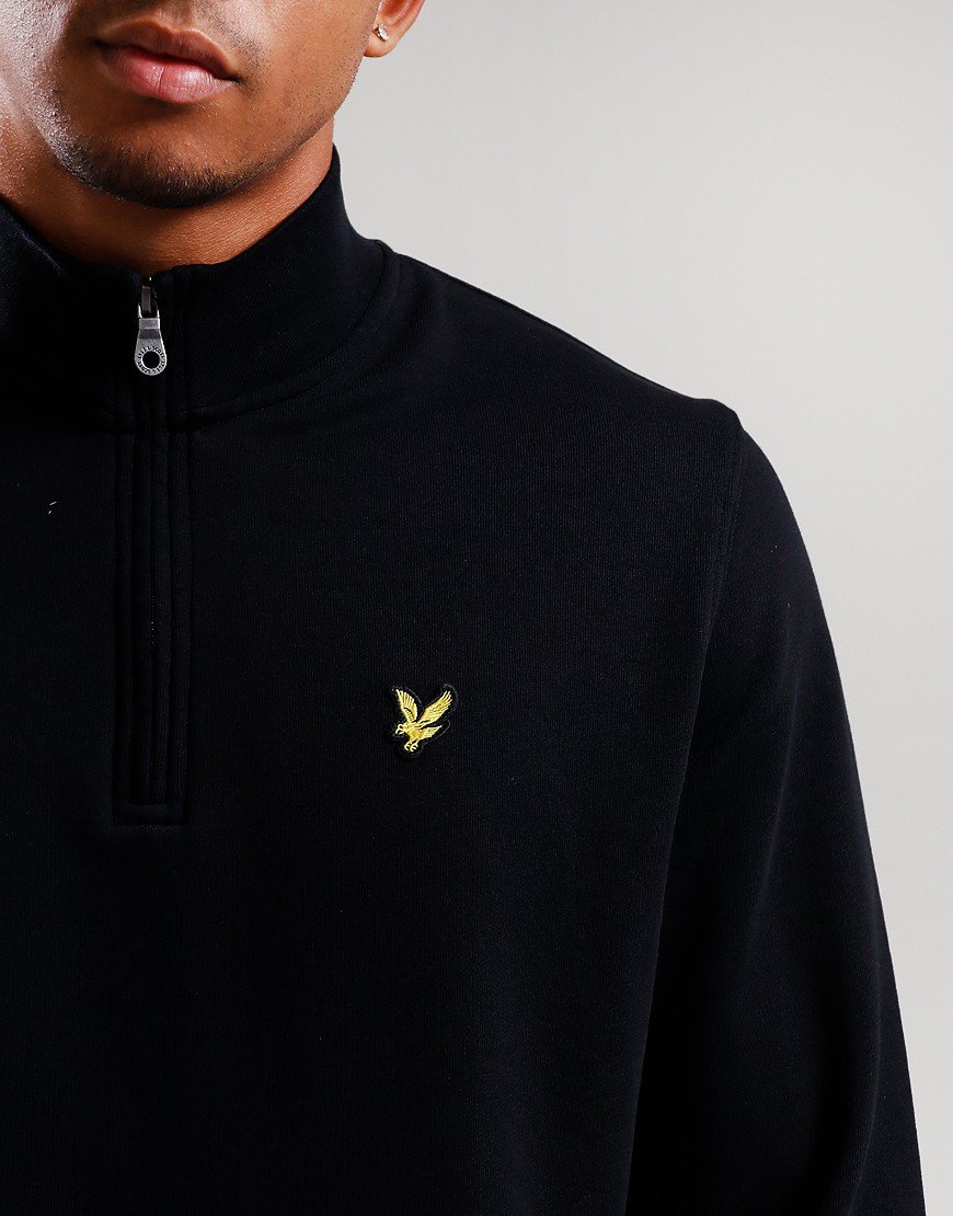 Lyle & Scott Loopback Quarter Zip Sweat Jet Black