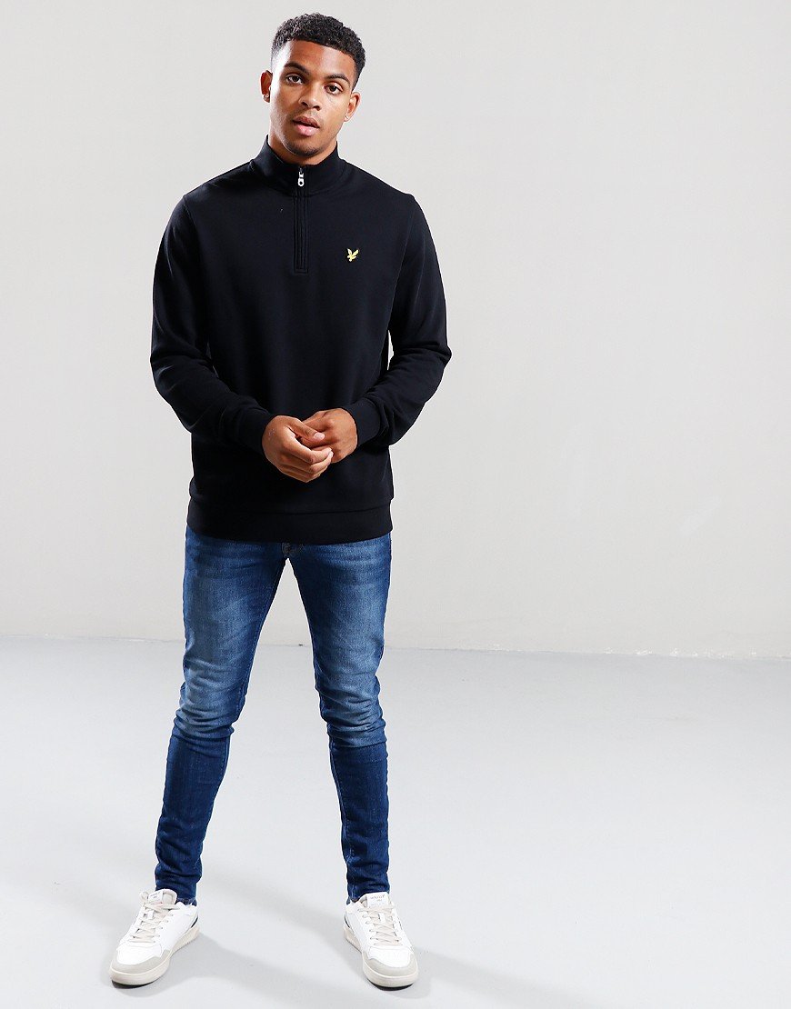 Lyle & Scott Loopback Quarter Zip Sweat Jet Black