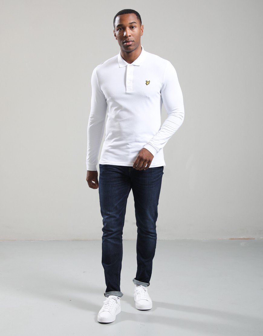Lyle & Scott Long Sleeve Polo Shirt White