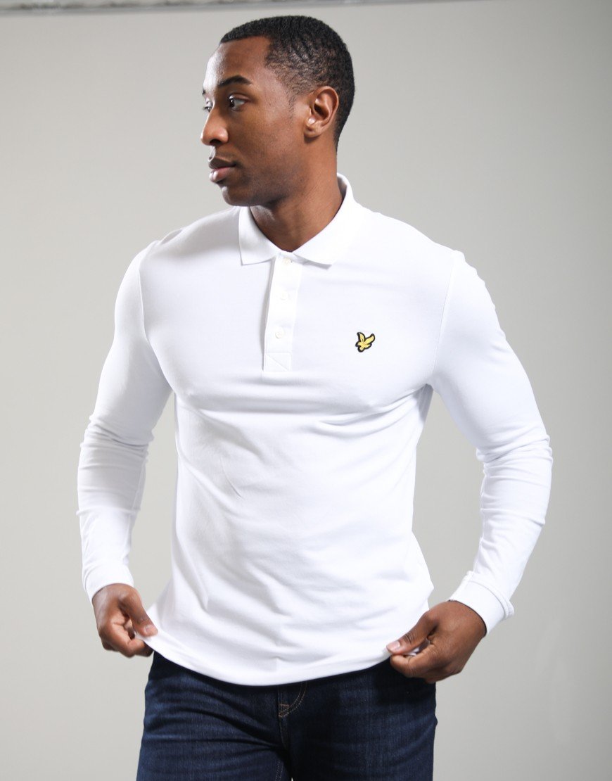Lyle & Scott Long Sleeve Polo Shirt White