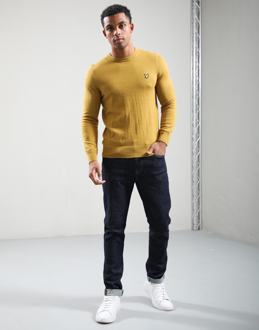 Lyle & Scott Merino Crew Knit Bronze