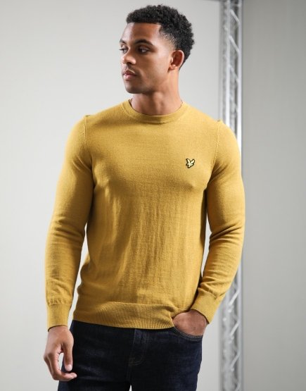 Lyle & Scott Merino Crew Knit Bronze