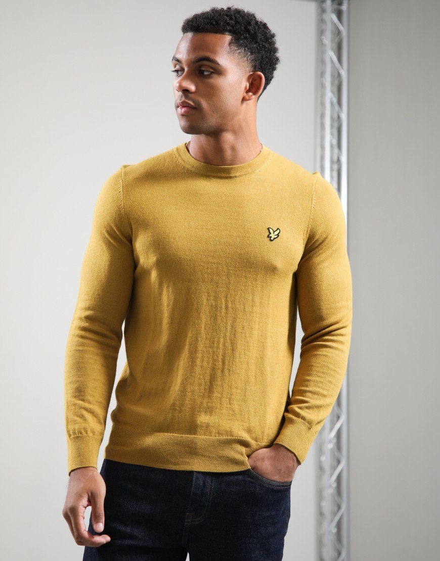 Lyle & Scott Merino Crew Knit Bronze