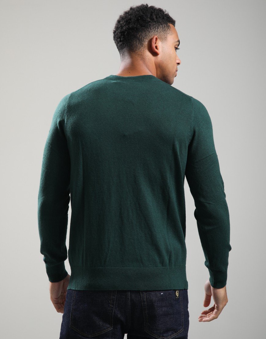 Lyle & Scott Merino Crew Knit Dark Green