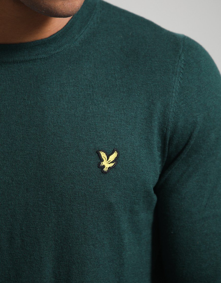 Lyle & Scott Merino Crew Knit Dark Green