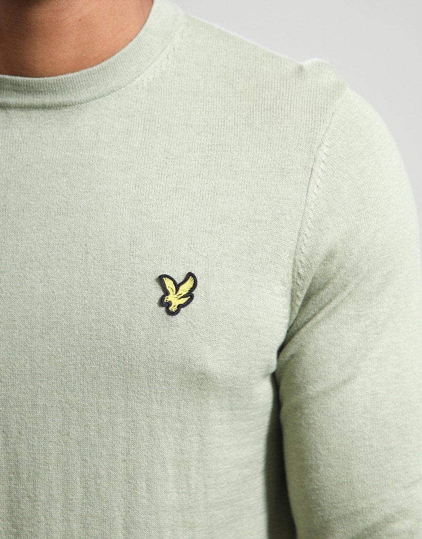 Lyle & Scott Merino Crew Knit Smoke Olive