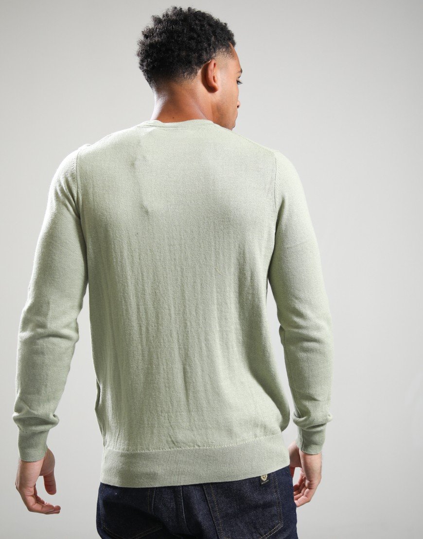 Lyle & Scott Merino Crew Knit Smoke Olive
