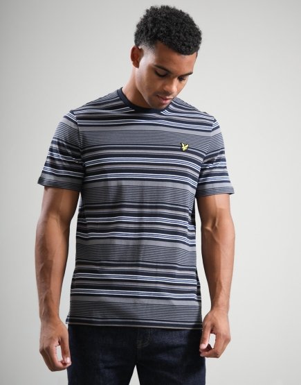 Lyle & Scott Multi Stripe T-Shirt Dark Navy