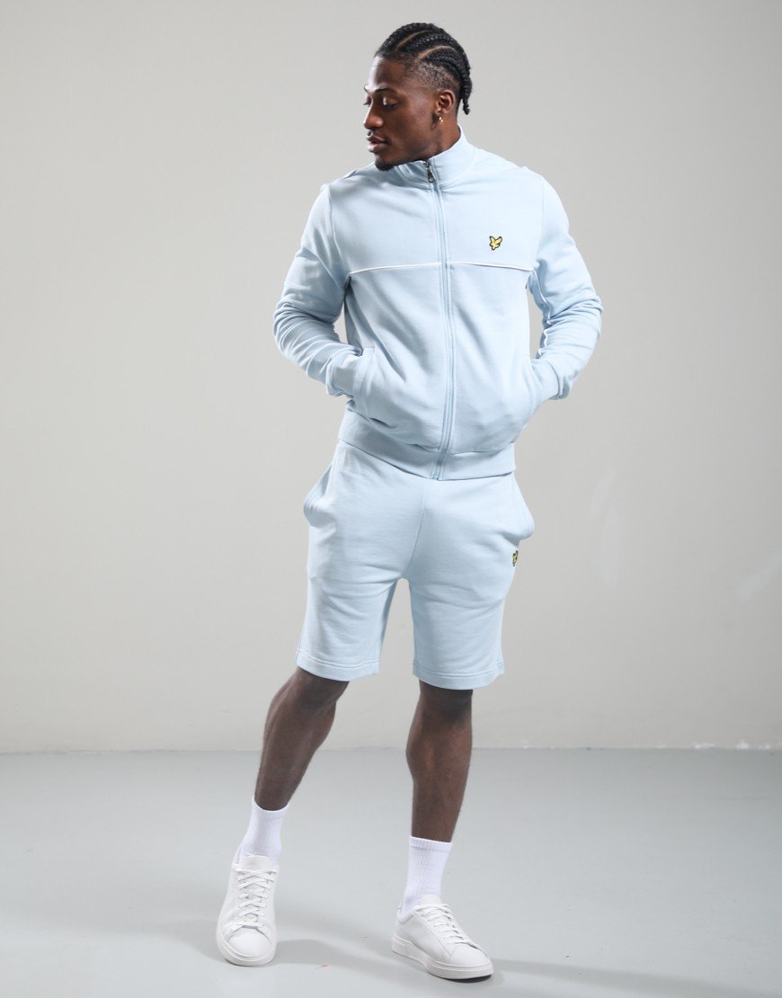 Lyle & Scott Piped Full Zip Track Top Opal Blue