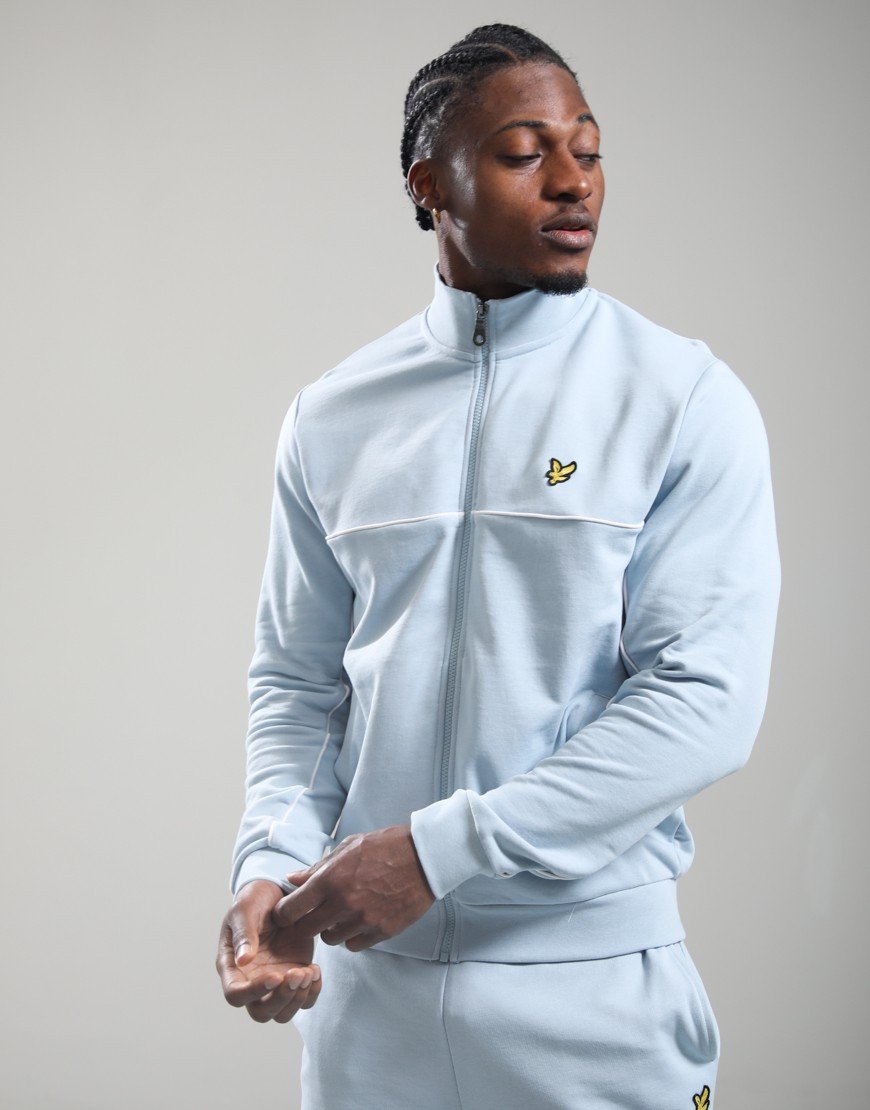 Lyle & Scott Piped Full Zip Track Top Opal Blue