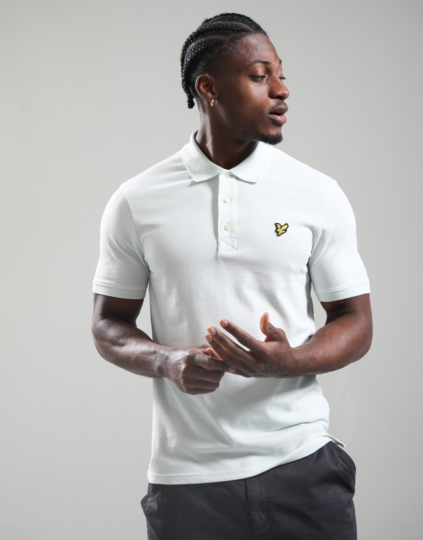 Lyle & Scott Plain Polo Shirt Blue Ice