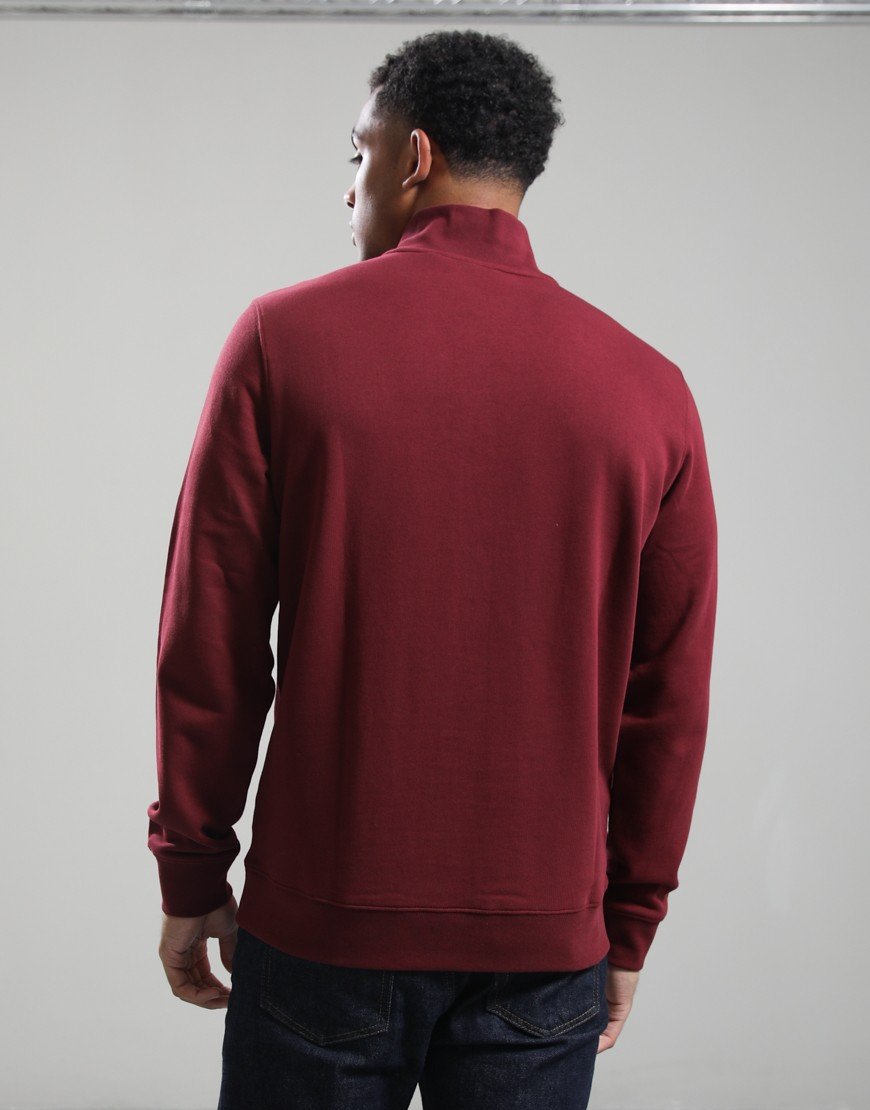 Lyle & Scott Superfine 1/4 Zip Sweat Fairway Burgundy