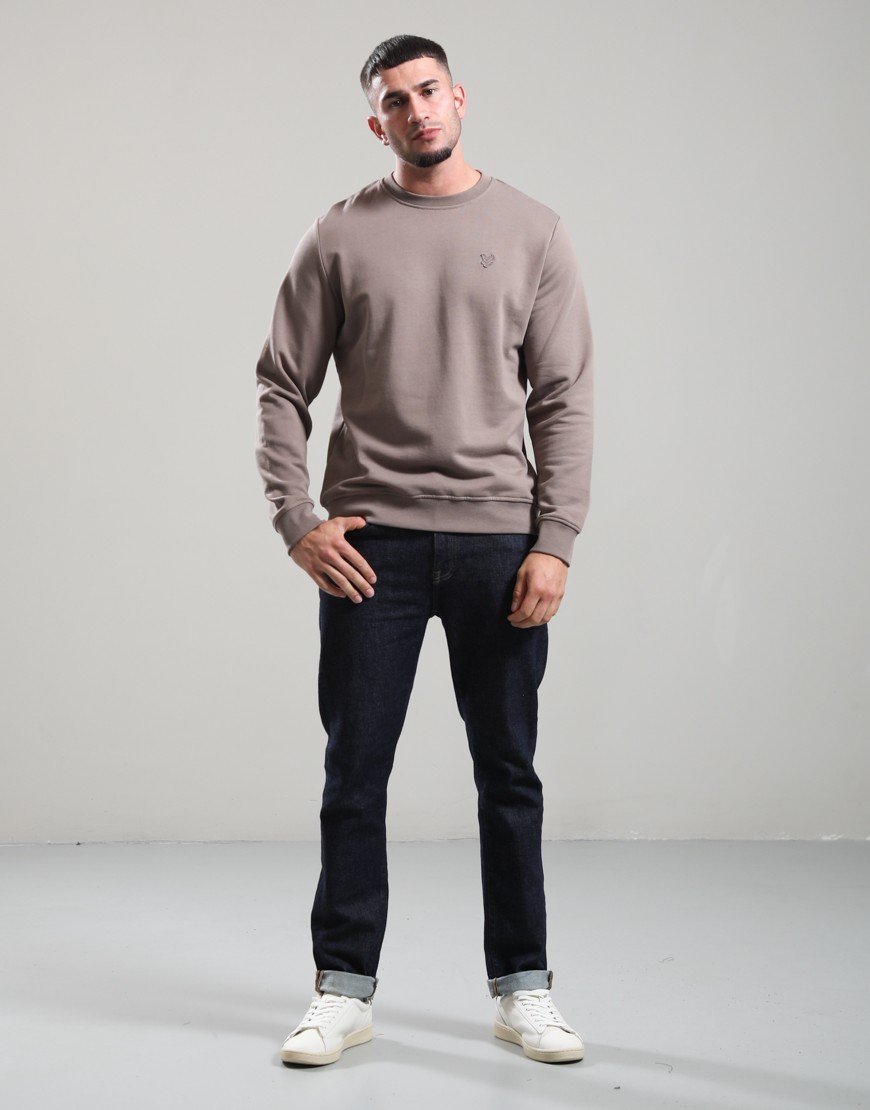 Lyle & Scott Superfine Crew Neck Sweat Mink Taupe