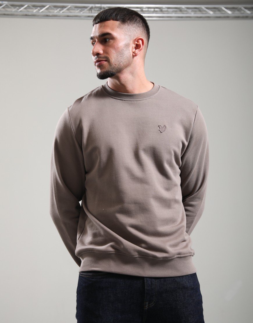 Lyle & Scott Superfine Crew Neck Sweat Mink Taupe