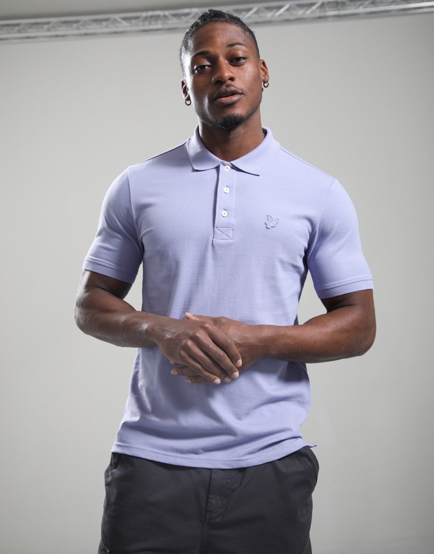 Lyle & Scott Superfine Polo Shirt Floral Violet