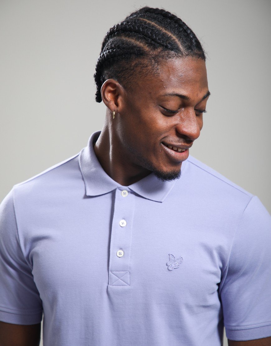 Lyle & Scott Superfine Polo Shirt Floral Violet