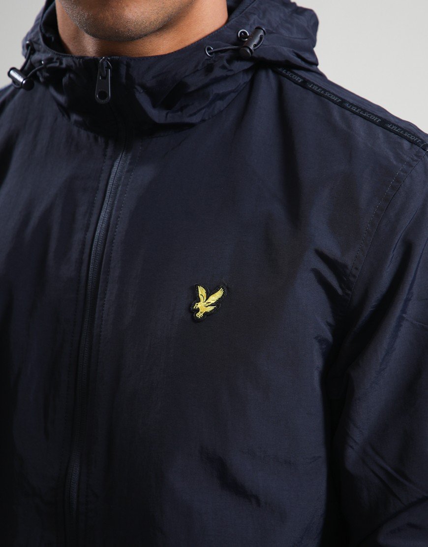 Lyle & Scott Taped Zip Hooded Jacket Dark Navy