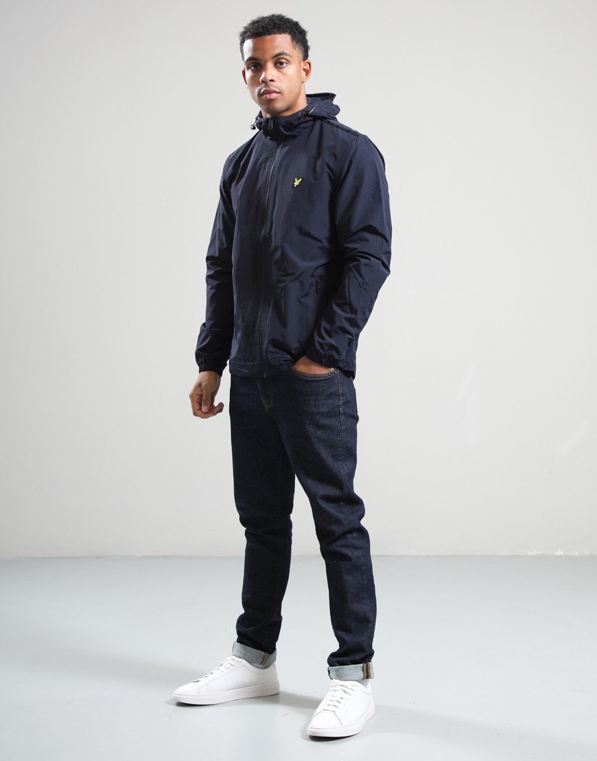 Lyle & Scott Taped Zip Hooded Jacket Dark Navy