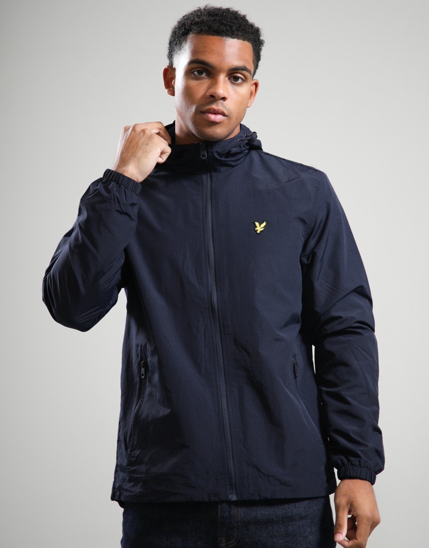 Lyle & Scott Taped Zip Hooded Jacket Dark Navy