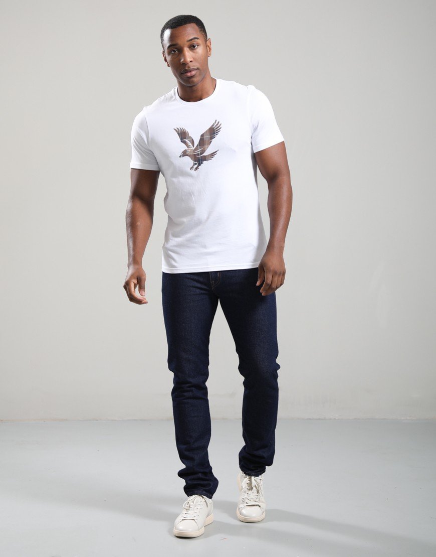 Lyle & Scott Tartan Eagle T-Shirt White/Brown