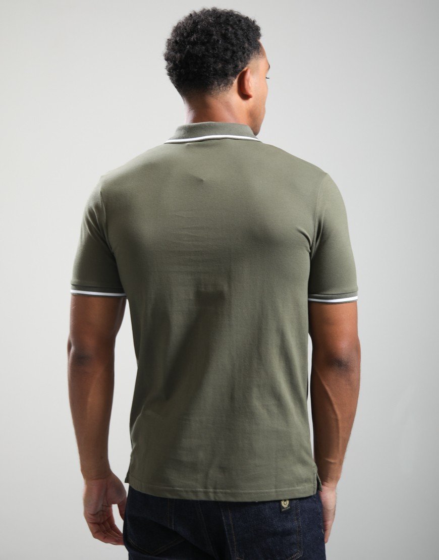 Lyle & Scott Tipped Polo Shirt True Olive/White