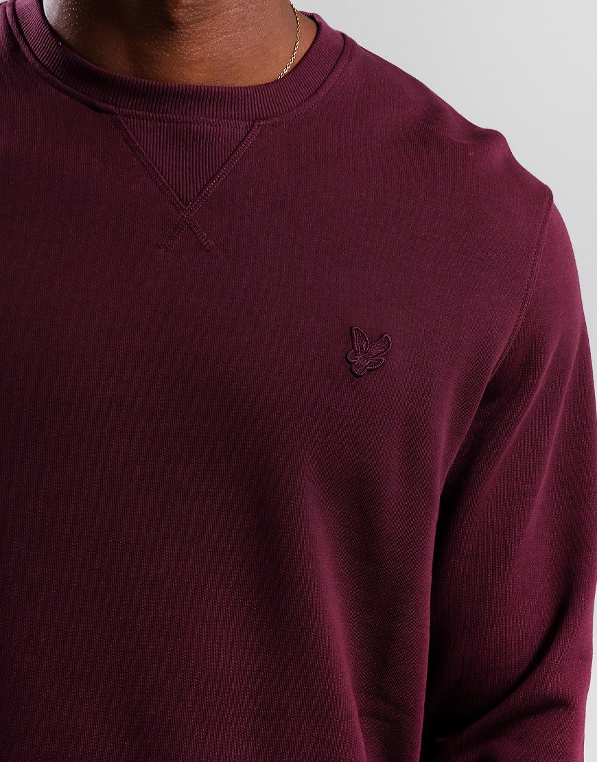Lyle & Scott Tonal Eagle Crew Sweat Burgundy