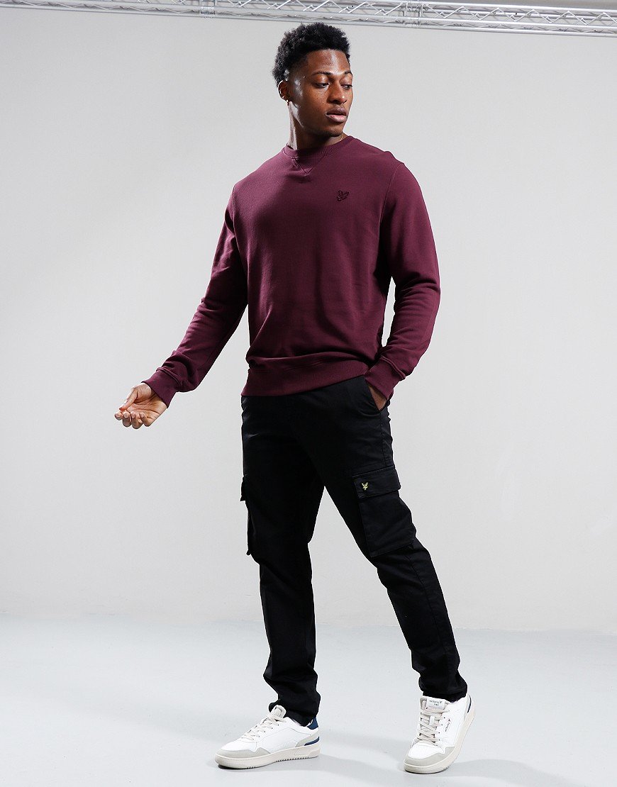 Lyle & Scott Tonal Eagle Crew Sweat Burgundy