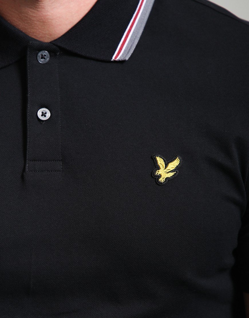 Lyle & Scott Track Tipped Polo Shirt Jet Black