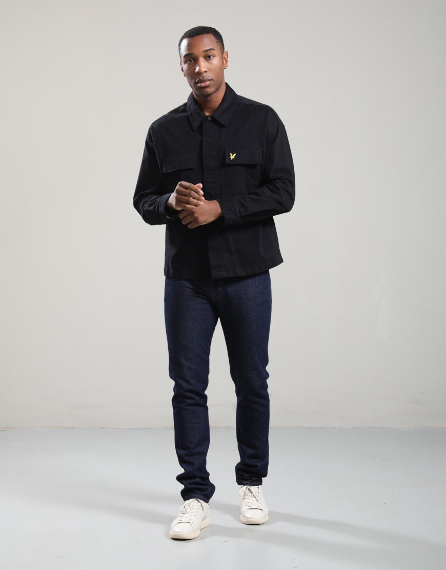 Lyle & Scott Washed Overshirt Jet Black
