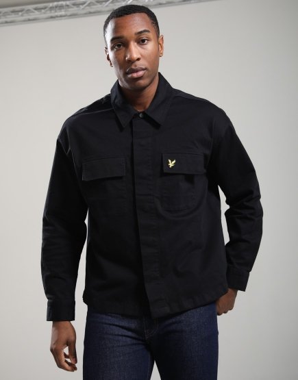 Lyle & Scott Washed Overshirt Jet Black