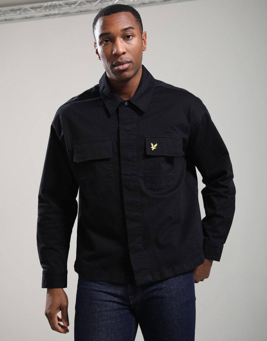 Lyle & Scott Washed Overshirt Jet Black