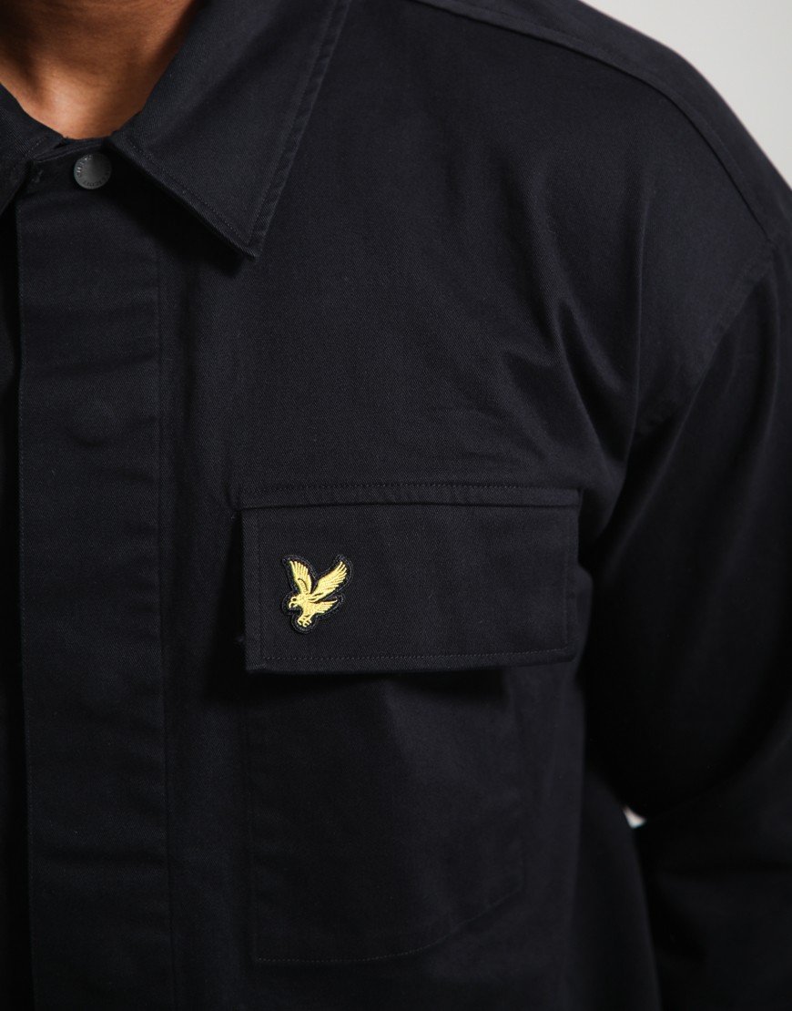 Lyle & Scott Washed Overshirt Jet Black